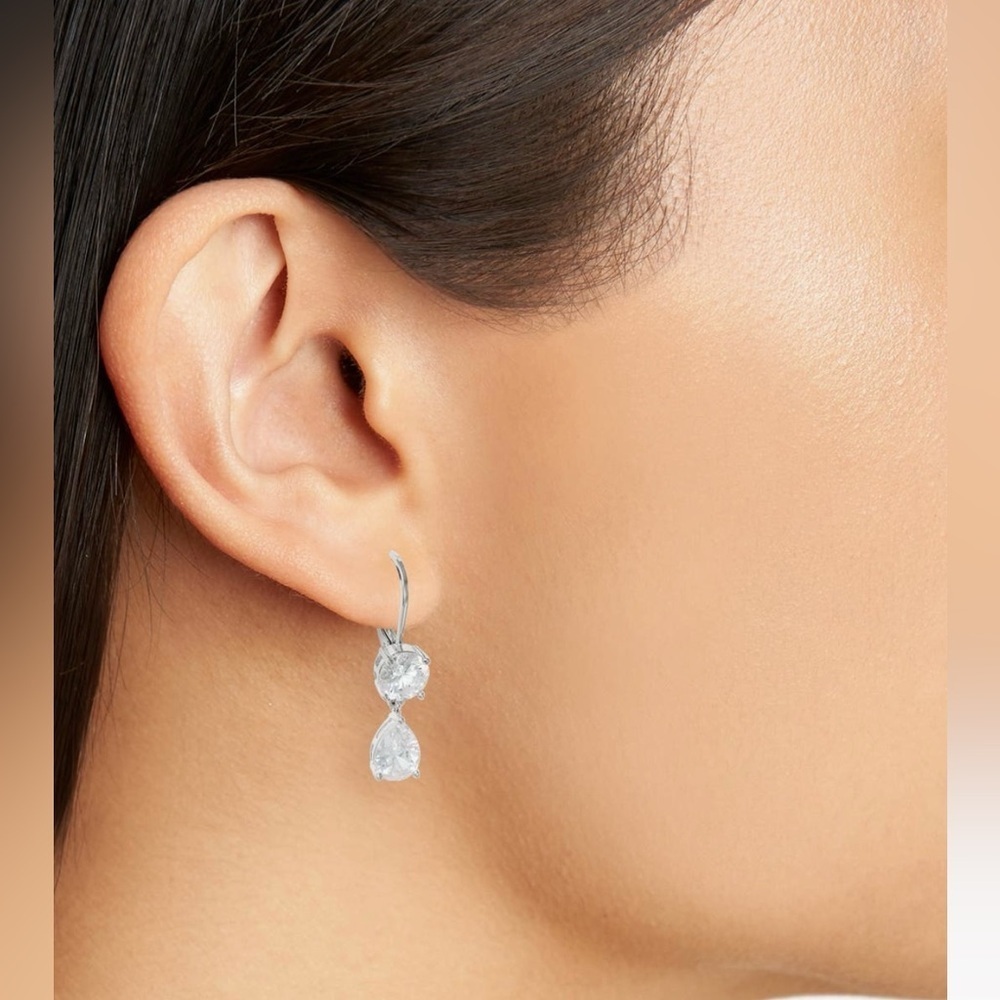 NWT! Nordstrom Demi Fine Mixed Cubic Zirconia Drop Earrings - Picture 2 of 4